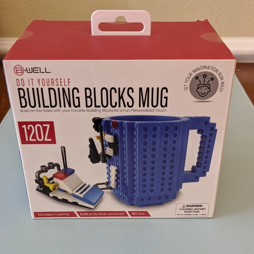 New B*Well Do It Yourself Building Blocks Mug 12oz BPA Free